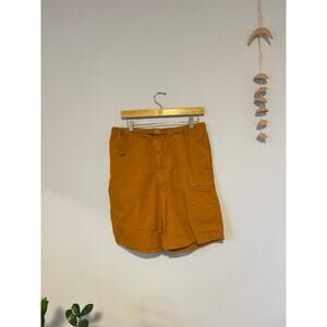 Yellow Uniqlo Linen Blend Belted Hiking Cargo Shorts (30-33" Waist | 9" Inseam)